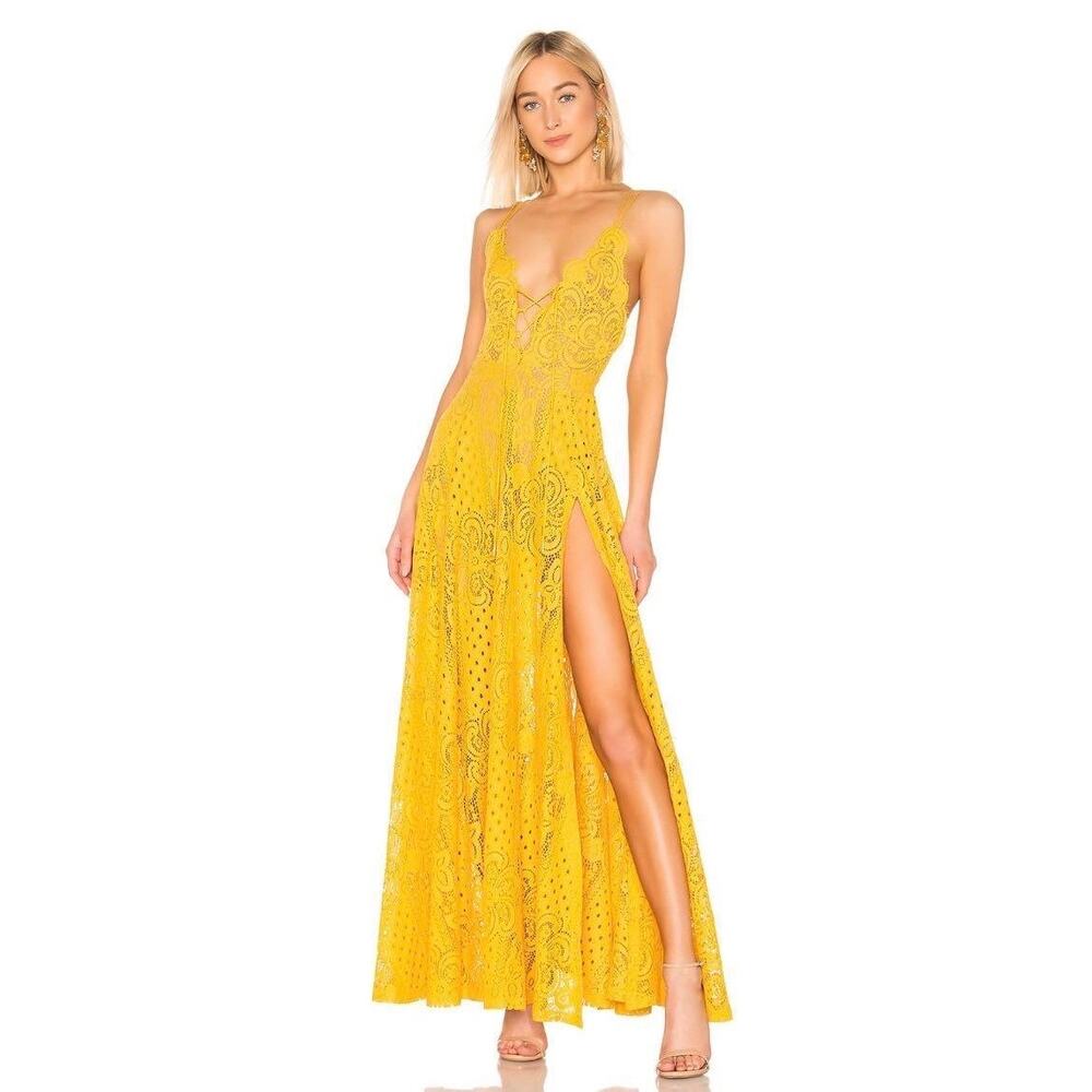 Michael Costello x Revolve Dress XS Yellow